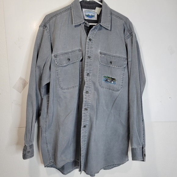 Mens Canadian Outdoors Heavy Long Sleeve Button front Shirt Fits Like an Xl - Picture 1 of 8